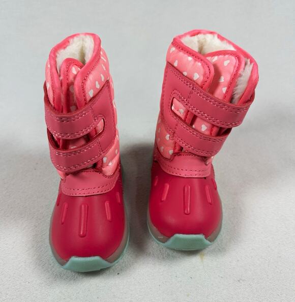 Carter's Other - Carter's Girls Pink Heart Snow Boots fur Lined light up toddler size 4